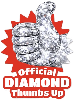 OMC Official Diamond Thumbs Up rating badge