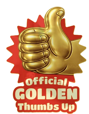 OMC Official Golden Thumbs Up rating badge